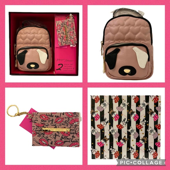 Betsey Johnson Mini Backpack & Card Case Boxed Set - Picture 3 of 15